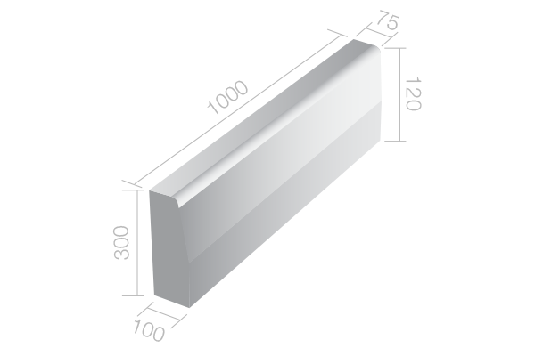 Vibro Catalogue - Barrier Kerb (fig 5B) - Deep Etched